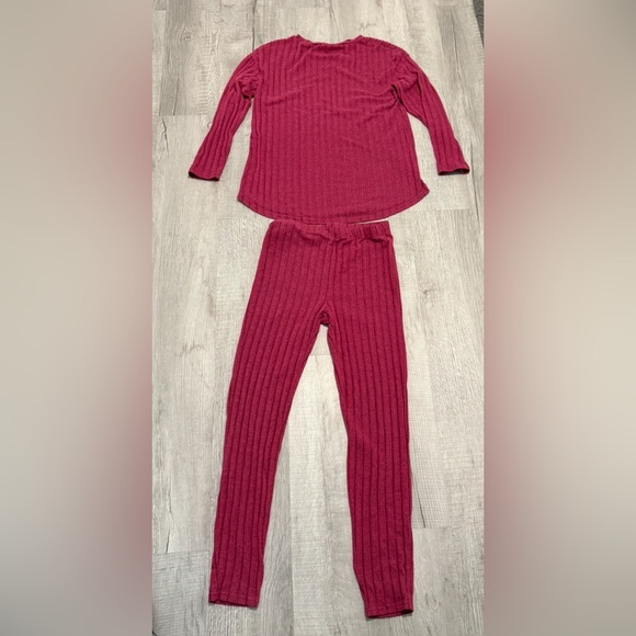 Target Pink Ribbed Pajama Set Intimates & Sleepwear - Picture 1 of 1